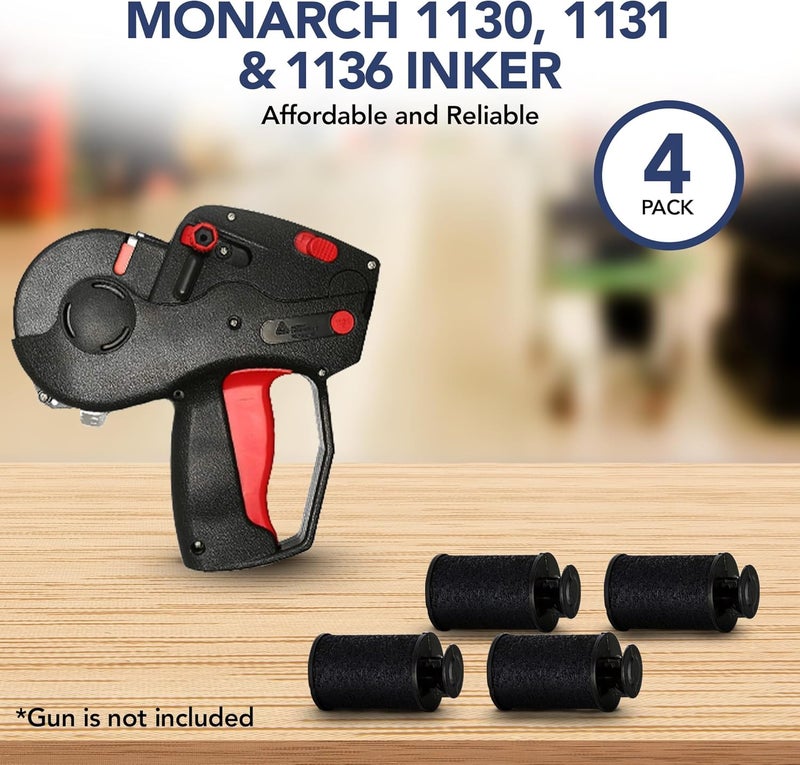 Perco Ink Roll for Monarch 1130, 1131 and 1136 Price and Date Guns - Pack of 4 Replacement Inkers for Monarch 1130, 1131 and 1136 Labelers - Easy to Load, Premium, Clear & Bold Prints - Made in USA - Image 4