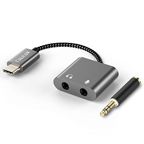Cubilux TRS Headphone & Microphone to USB C Connector, Type C to 3.5mm Audio MIC Splitter Compatible with iPhone 15+ 15 Pro Max, iPad 10, iPad Pro 11/12.9, iPad Air 5/4, iPad mini 6 - Image 1