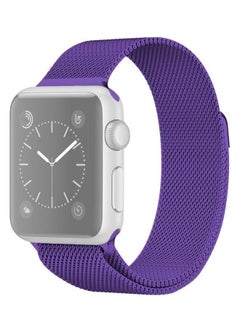 NIBEMINENT Milanese Loop Magnetic Stainless Steel Watchband For Apple Watch Series 6/SE/5/4 44mm - 3/2/1 42mm Bright Purple  - Image 1