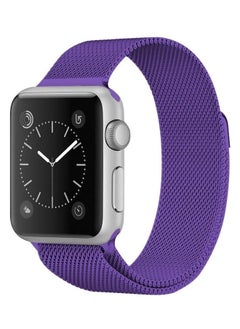 NIBEMINENT Milanese Loop Magnetic Stainless Steel Watchband For Apple Watch Series 6/SE/5/4 44mm - 3/2/1 42mm Bright Purple  - Image 3