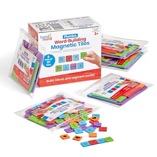 hand2mind Phonics Word-Building Magnetic Letter Tiles, Letter Recognition for Kindergarten, Letter Sounds, Phonics Manipulatives, Phonemic Awareness, Science of Reading Classroom Materials (Set of 6) - Image 1