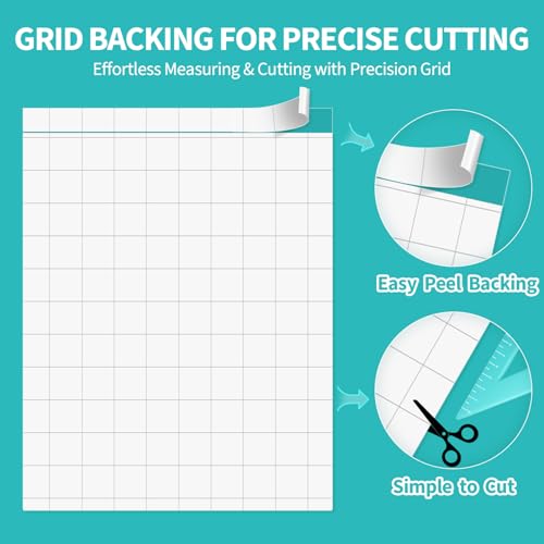 Binditek 50 Pack Self-Adhesive Laminating Sheets, 9.25 x 12 Inches, Grid-Backed for Easy Cutting, Letter Size, 3 Mil Thick, No Heat or Machine Needed, Clear Glossy Finish for School & Office - Image 4