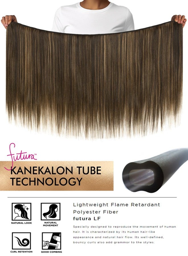 HANNE Sew in Hair Extensions 3 Bundles 18 20 22 Inch 4-Layer Craftsmanship 100% Japanese Futura Fiber Straight Bundles Synthetic Quick Weave Hair Bundles (4/27) - Image 3