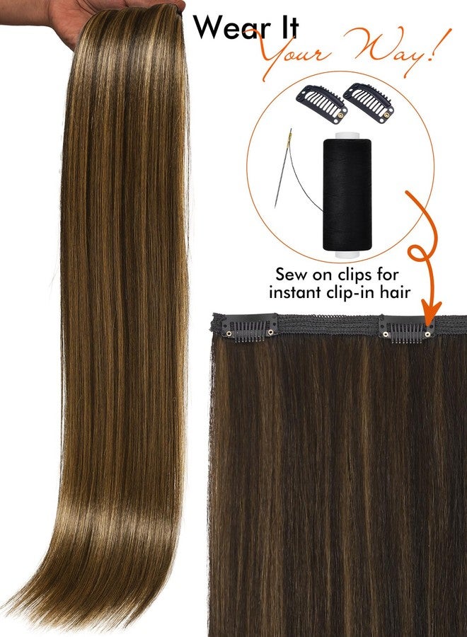 HANNE Sew in Hair Extensions 3 Bundles 18 20 22 Inch 4-Layer Craftsmanship 100% Japanese Futura Fiber Straight Bundles Synthetic Quick Weave Hair Bundles (4/27) - Image 5