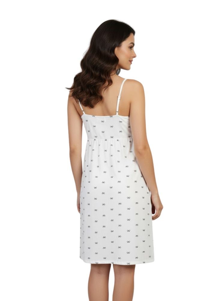 Comfort Women’s Lightweight Cotton Night Dress with Adjustable Straps, Soft Fabric Printed Sleepwear for Summer Comfort - Image 5