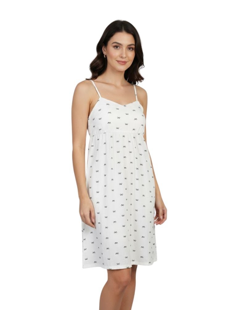 Comfort Women’s Lightweight Cotton Night Dress with Adjustable Straps, Soft Fabric Printed Sleepwear for Summer Comfort - Image 4