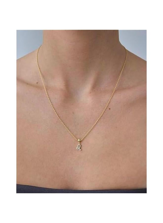 PAVOI Adjustable Gold Charm Necklace for Women - 14K Gold Plated Chain Dainty Initial Necklaces for Women - Trendy Letter Zodiac Birthstone Cubic Zirconia Charm Pendants - Hypoallergenic Jewelry Gift - Image 2