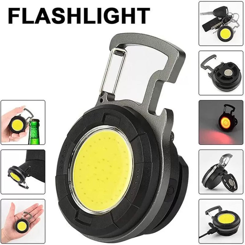 Care4 Care 4 LED Cob Small Flashlights 800 Lumens Rechargeable COB Keychain Work Light 4 Light Modes Portable Pocket Keychain Light with Magnet Base Walking Camping Emergency Lighting  - Image 2