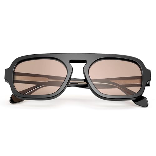 VISOONE Aviator Trendy Sunglasses for Women Men 70s Flat Top Large Retro Fashion Shades Jane - Image 4