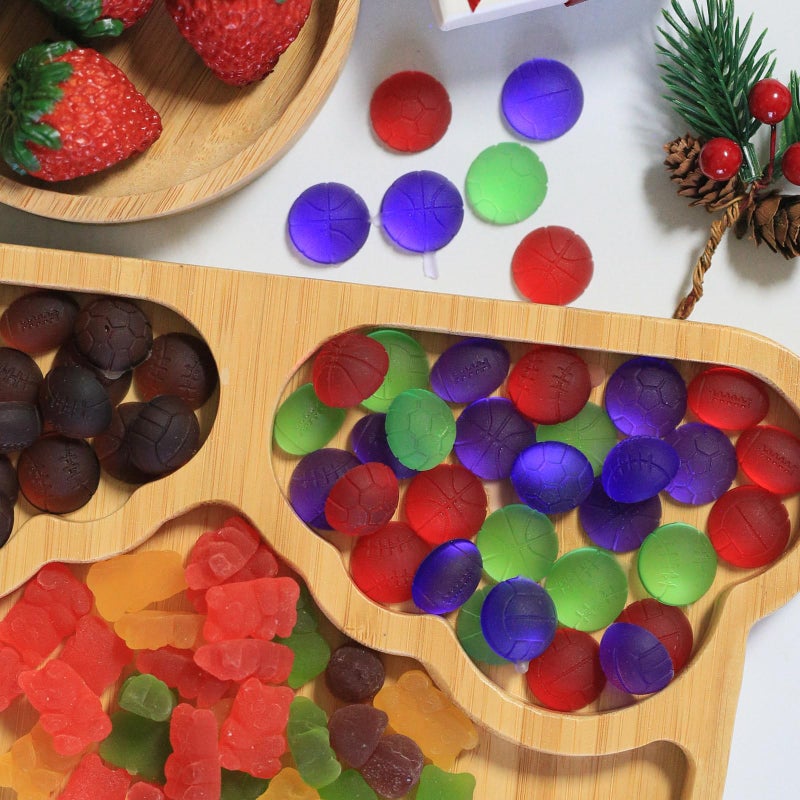 Amyandone Mini Sport Balls Silicone Mold - 94 Cavities Semi Sphere Balls Chocolate Candy Molds for Making Gummy/Fondant/Snack Biscuits/Cake Decor/Fruit Snack/Dog Treat/Sugar Craft (with a Scraper) - Image 4