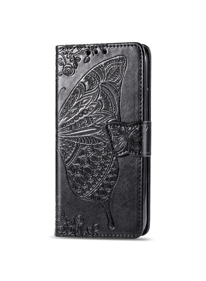 اس-توب جراب جلدي أفقي قابل للطي منقوش عليه زهور حب الفراشات لهاتف Galaxy S10 5G مع حامل وفتحات للبطاقات ومحفظة وحبل - Image 4