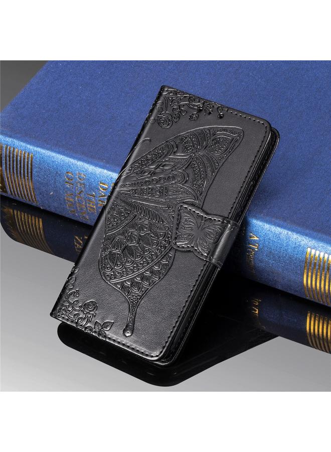 اس-توب جراب جلدي أفقي قابل للطي منقوش عليه زهور حب الفراشات لهاتف Galaxy S10 5G مع حامل وفتحات للبطاقات ومحفظة وحبل - Image 2