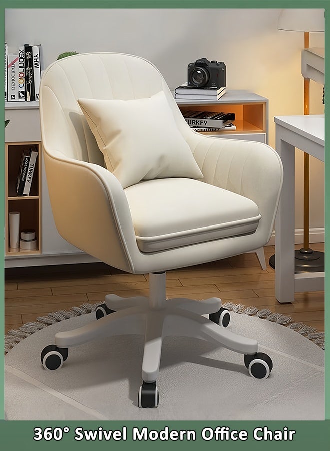 Computer Chair, Ergonomic Office Chair, Makeup Chair for Girls, with Pillow, Height Adjustable Swivel Office Chair, Vanity Chair, Desk Chair for Dormitorie, Office, Bedroom, Study Room - Image 1