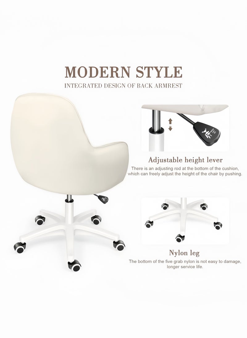 Computer Chair, Ergonomic Office Chair, Makeup Chair for Girls, with Pillow, Height Adjustable Swivel Office Chair, Vanity Chair, Desk Chair for Dormitorie, Office, Bedroom, Study Room - Image 3