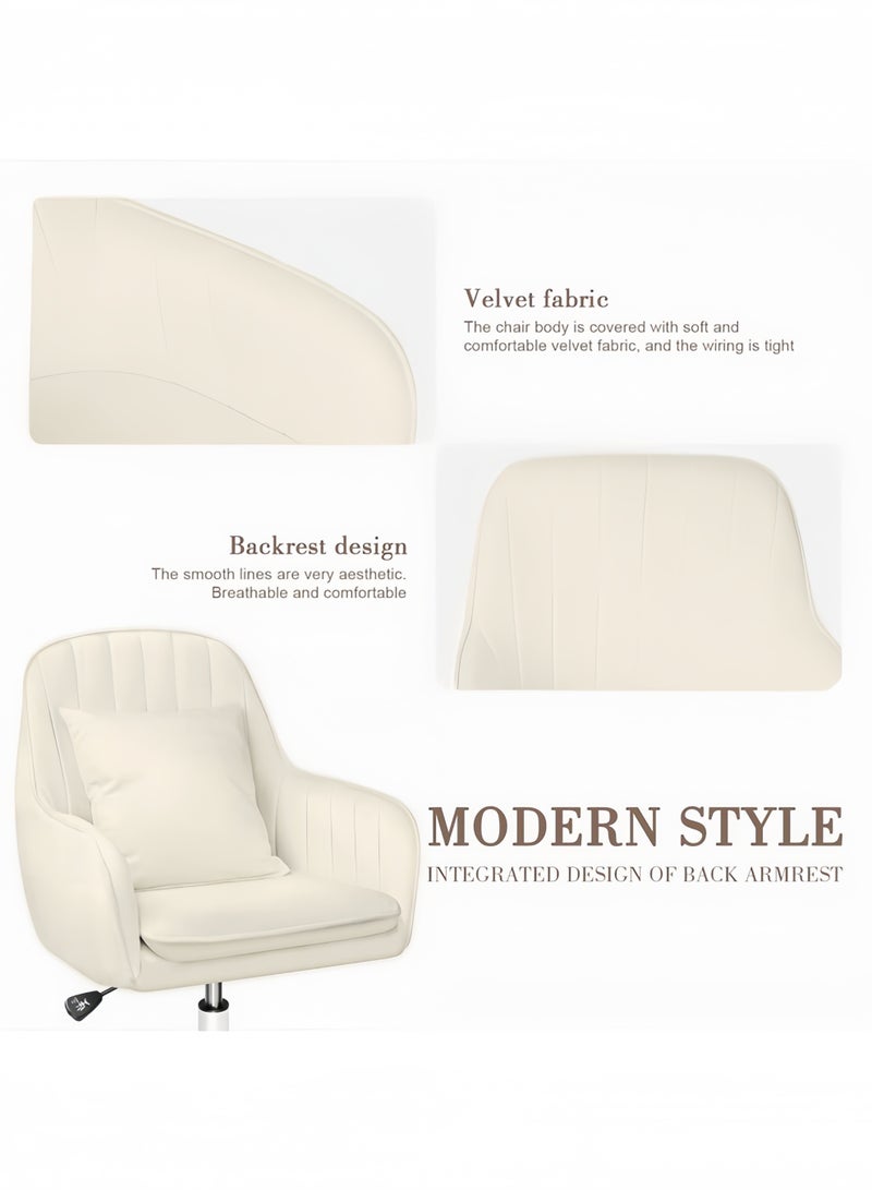 Computer Chair, Ergonomic Office Chair, Makeup Chair for Girls, with Pillow, Height Adjustable Swivel Office Chair, Vanity Chair, Desk Chair for Dormitorie, Office, Bedroom, Study Room - Image 4