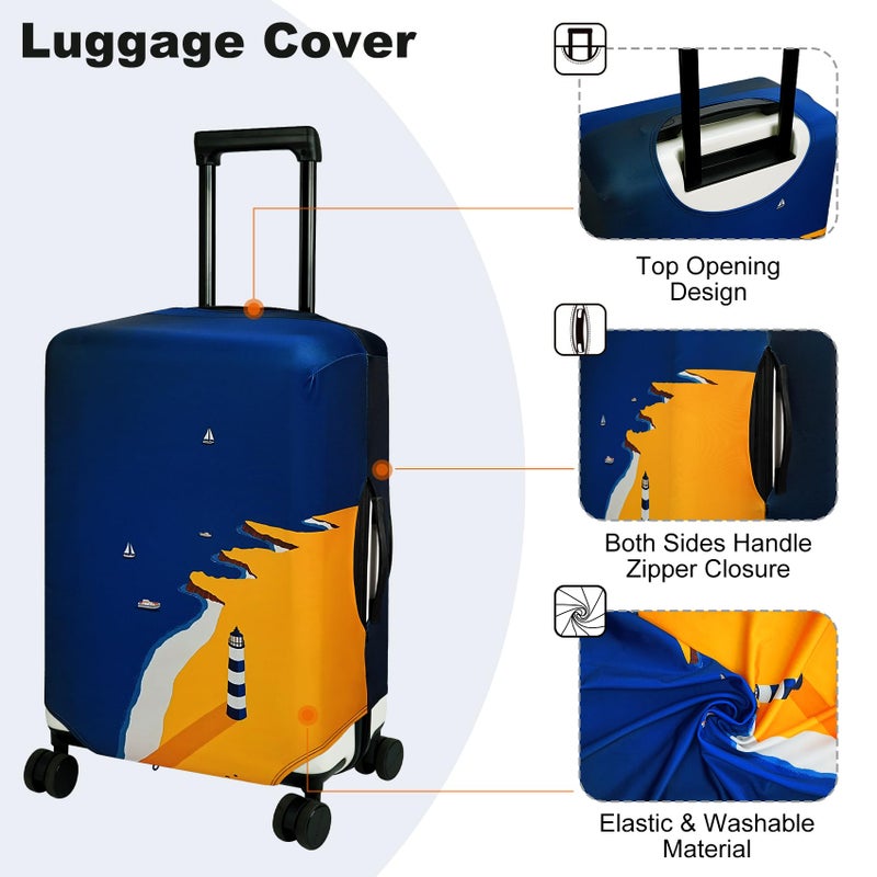 HYPER VENTURE Washable Luggage Cover - Fashion Suitcase Protector Fits 18-22 Inch Luggage (Lighthouse, S) - Image 3
