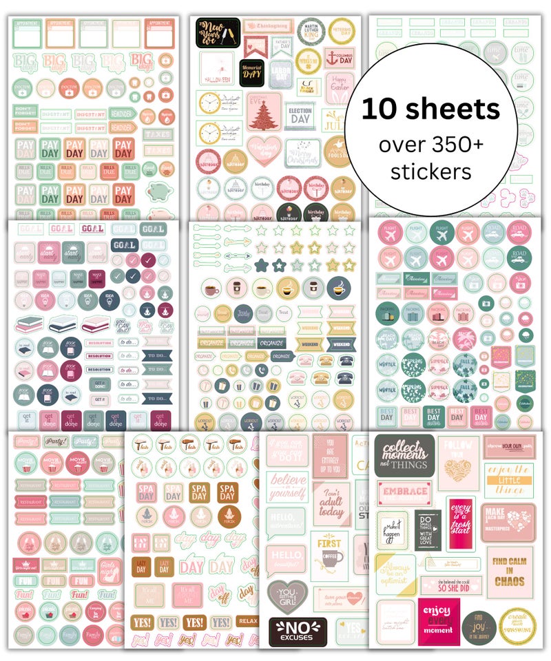 Lamare Productivity Planner Stickers for Women â€“ School, Work, Office Productivity Stickers for Planners and Calendars - Image 1