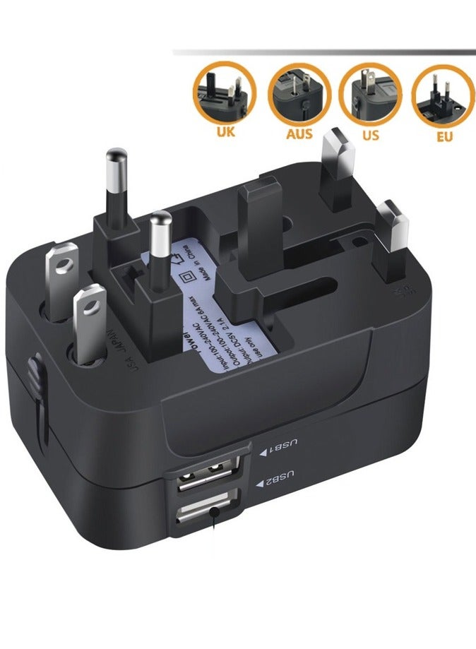 Universal Travel Adapter - Worldwide All-in-One Charger with Type C and 3 USB Ports - International Power Adapter for EU, US, UK, AUS - Image 1