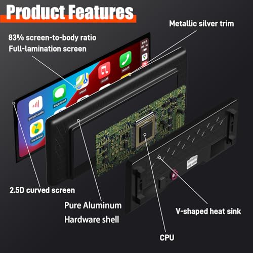 PEMP Linux 12.3" Ultra-Thin Screen E70 E71 Wired and Wireless CarPlay Retrofit Android Auto, 1920 x 720 Display Mirror Link Car Radio Bluetooth Video Player Screen for BMW X5 X6 CIC(2010-2012) - Image 5