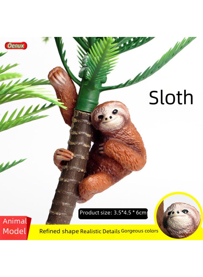 Children's Cognitive Solid Simulation Wildlife Model Zoo Sloth Long Arm Orangutan Coconut Tree Model Toy-Color:M4133 Little Monkey Orangutan 6 A - Image 2
