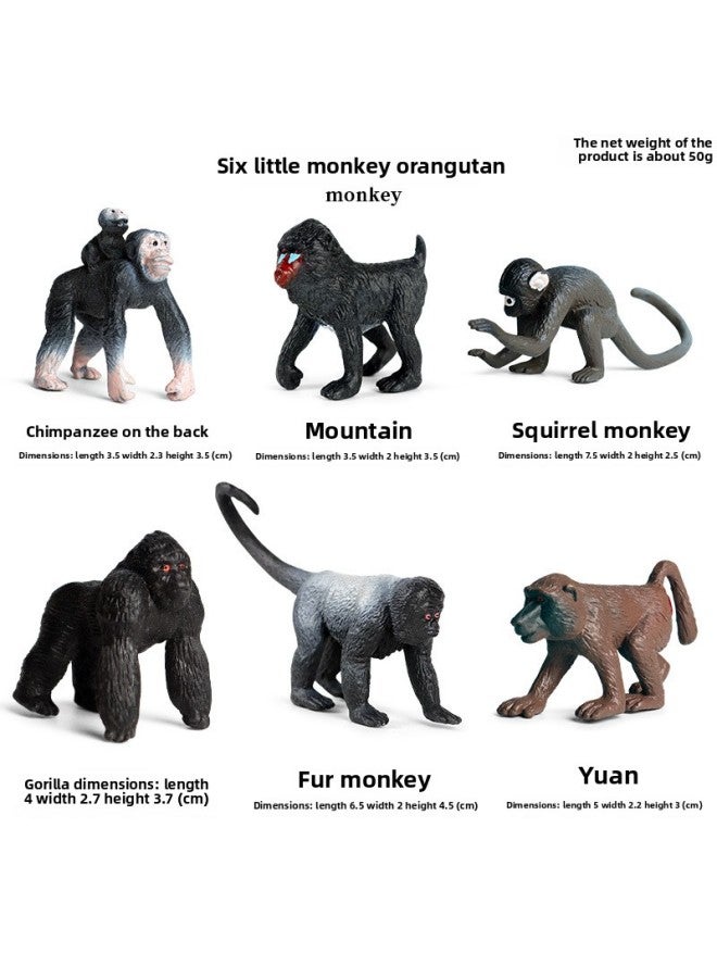Children's Cognitive Solid Simulation Wildlife Model Zoo Sloth Long Arm Orangutan Coconut Tree Model Toy-Color:M4133 Little Monkey Orangutan 6 A - Image 1