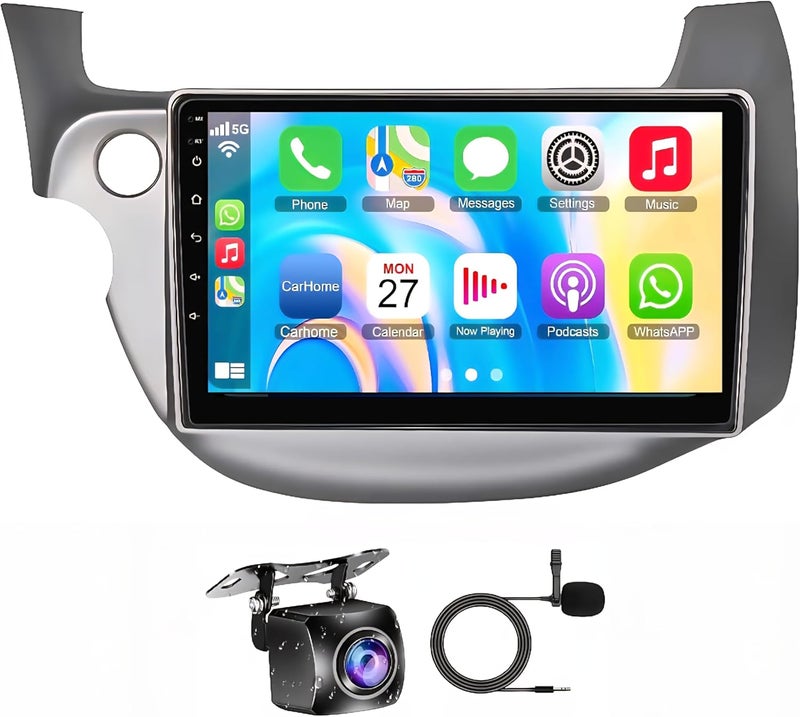 فيريكس ستيريو سيارة هوندا فيت جاز، ستيريو سيارة هوندا جاز أندرويد، 2008-2013، كار بلاي لاسلكي، أندرويد أوتو، نظام ملاحة جي بي إس، بلوتوث، واي فاي، كاميرا AHD 1080، واجهة سريعة (8+128 جيجابايت 8CORE كار بلاي) - Image 1