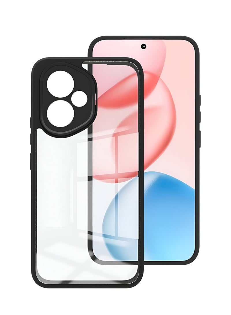 Wtech Honor 400 5G 2025 Hybrid TPU Silicone with Raised Armour Bumpers Slim Case Cover (MCAPSA) - Clear/Black - Image 2