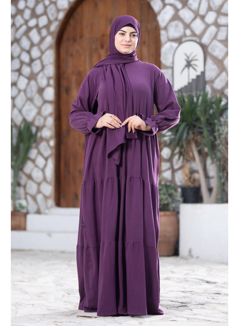 SATR HIJABI Elegant Plum Isdal – Modest Prayer Outfit for Women - Image 5