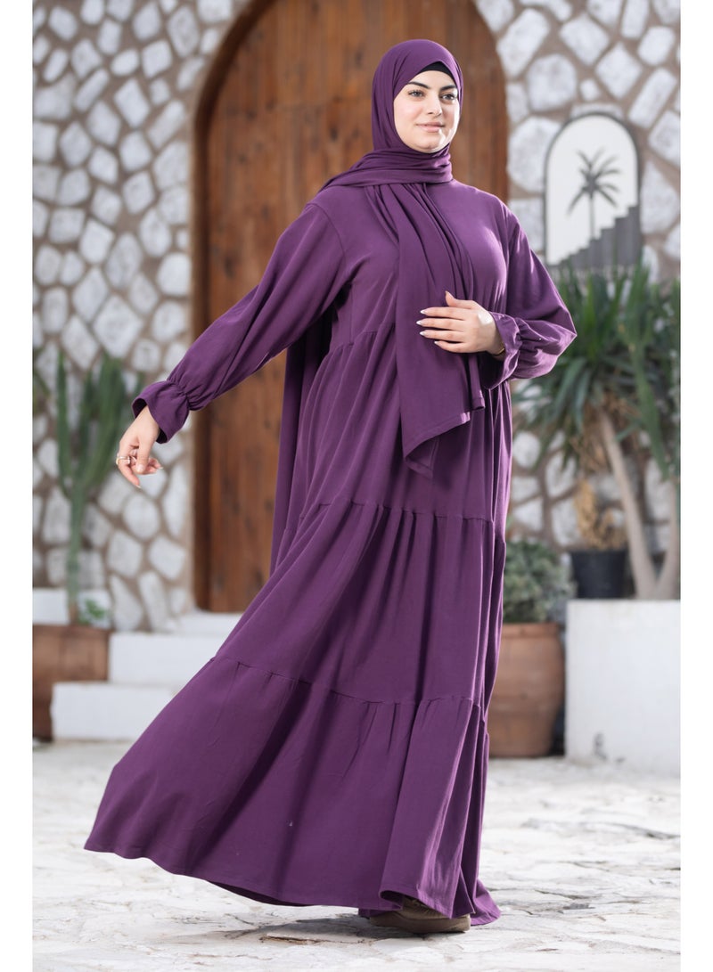 SATR HIJABI Elegant Plum Isdal – Modest Prayer Outfit for Women - Image 4