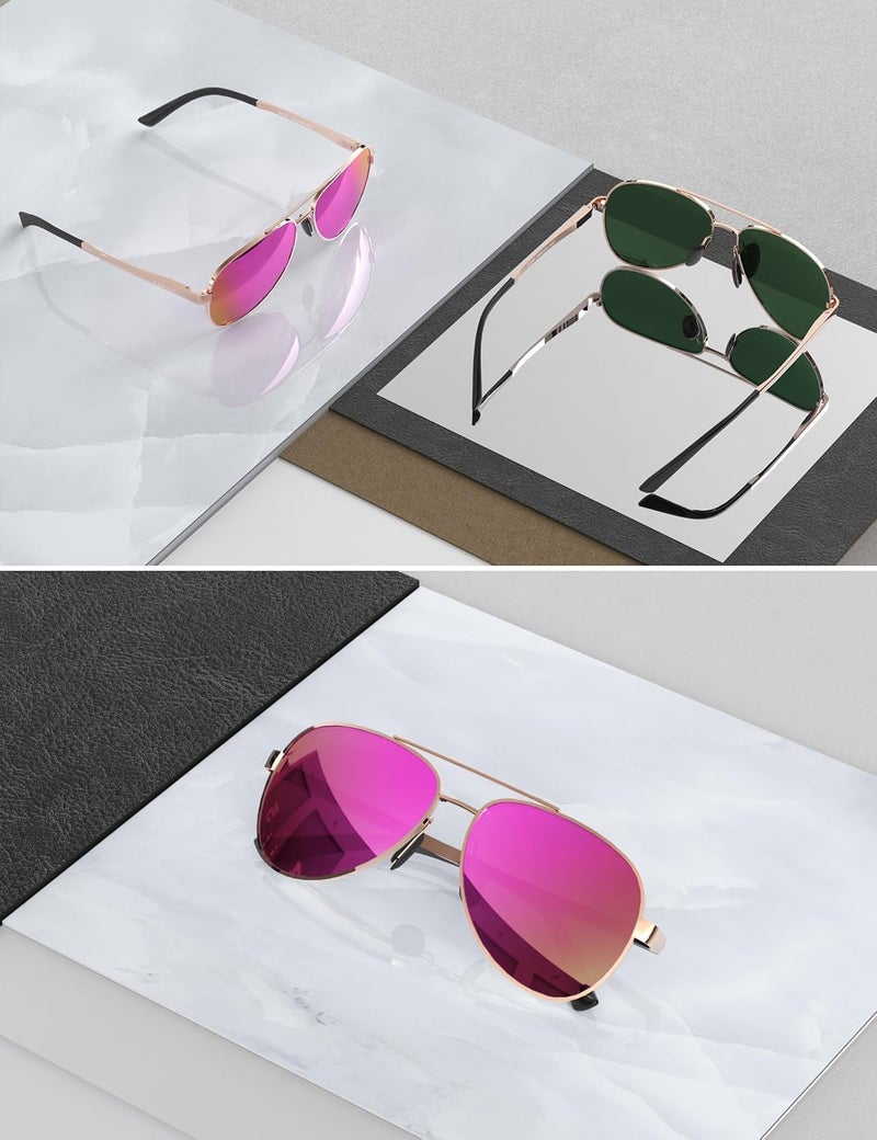 LUENX Aviator Sunglasses for Men Women Polarized - UV400 Protection, Stylish Shades 59 MM, Driving, Outdoor Activities - Image 3
