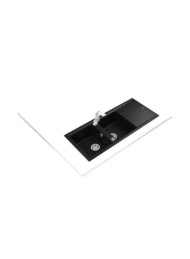 TEKA Stone 80 B-Tg 2B 1D Auto Inset Tegranite Sink With Two Bowls And One Drainer Carbon 1160x510x200mmmm - Image 2