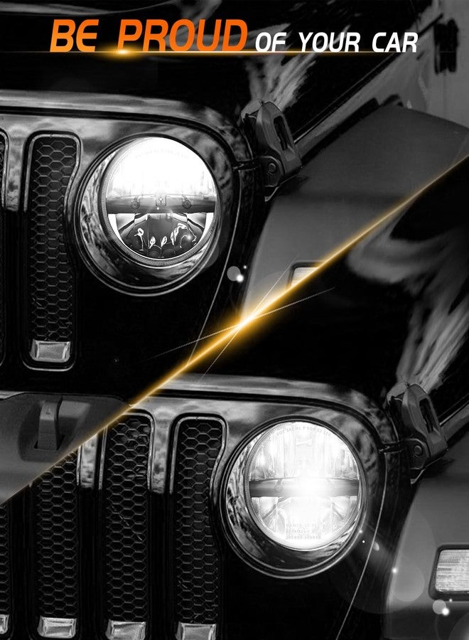 MGLLIGHT DOT Approved 7 round led headlights Hi/Low Sealed Heam Compatible with Wrangler TJ JK Do-dge F-ord Che-vy, H6024 6016 6015 6014 Replacement (2PCS) - Image 2