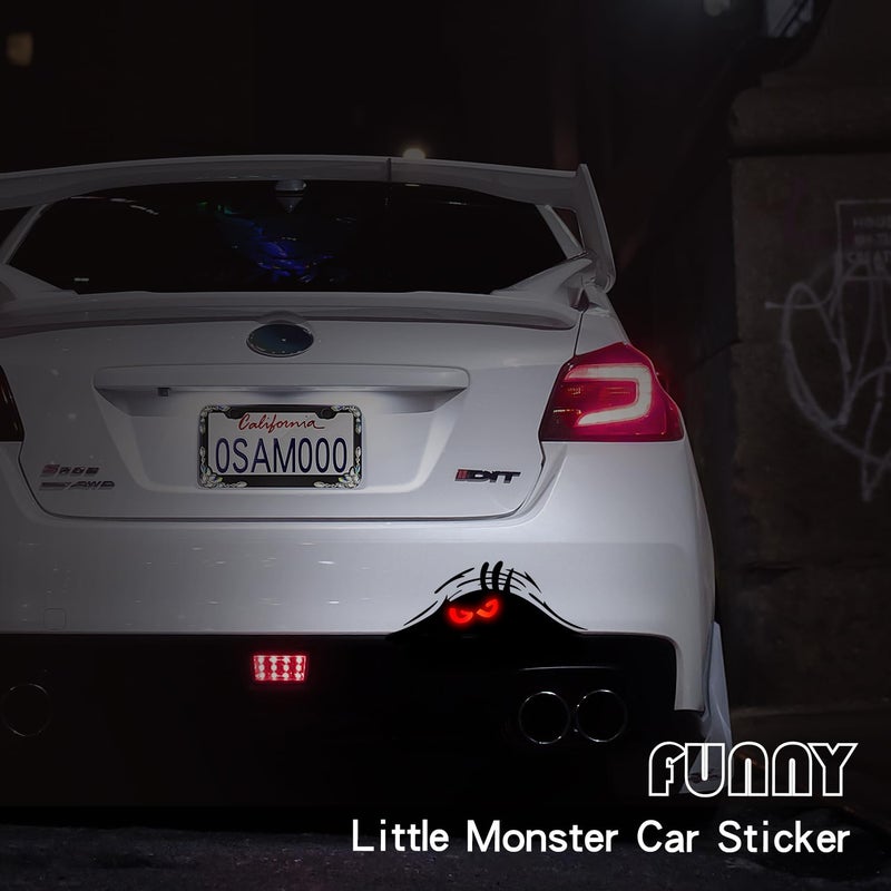 Murimt 2PCS Murimt Peeking Monster Funny Car Stickers and Decals - Waterproof Reflective Headlight Vinyl for Women Men Truck - Cover Scratches Bumper Halloween Stickers - Image 2