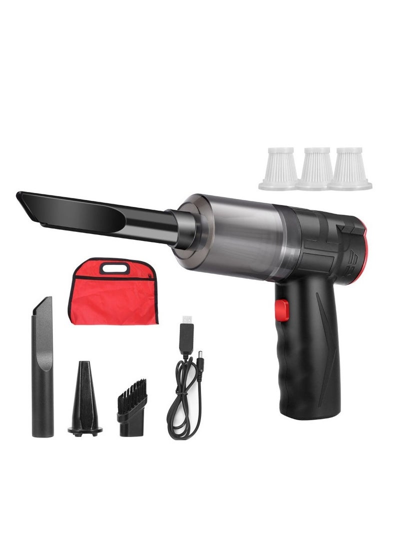 2 in 1 Cordless Handheld Vacuum Cleaner and Air Duster, 16000pa Foldable Air Duster Car Vacuum Portable Keyboard Cleaner for Car - Image 1
