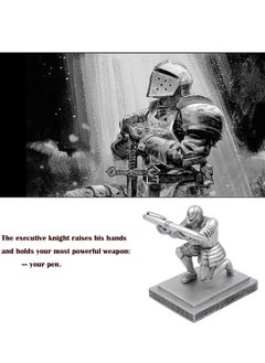 Y&D Executive Knight Pen Holder Personalized Decoration Desk Accessory Stationery Organizer Creative Stand Decorative Gift for Office Silver  - Image 5
