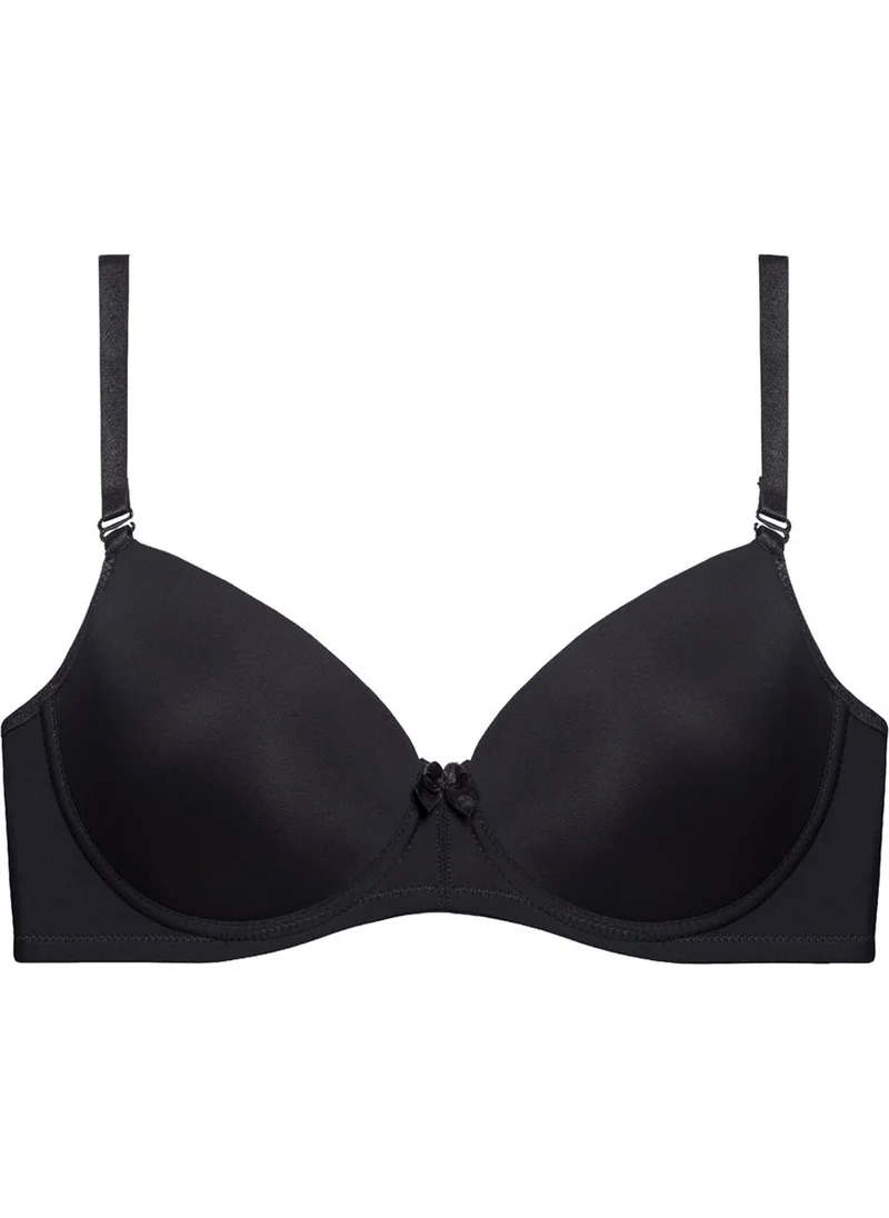 Magic Form 3045 Thin Sponge Plain Fabric Bra - Black