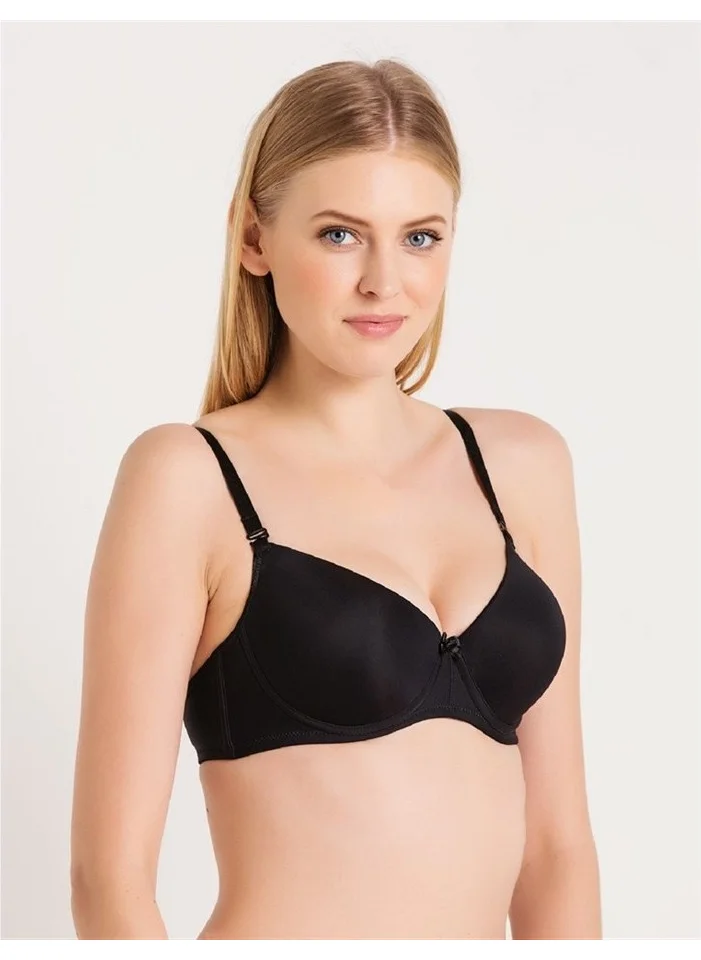 Magic Form 3045 Thin Sponge Plain Fabric Bra - Black