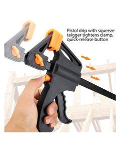 Y&D Quick Grip Clamps, Woodwork Ratchet Bar Clamp F Wood Clamps Set One Handed for Fast and Easy Clamping Applications distance 2 Pack 6 inch  - Image 3