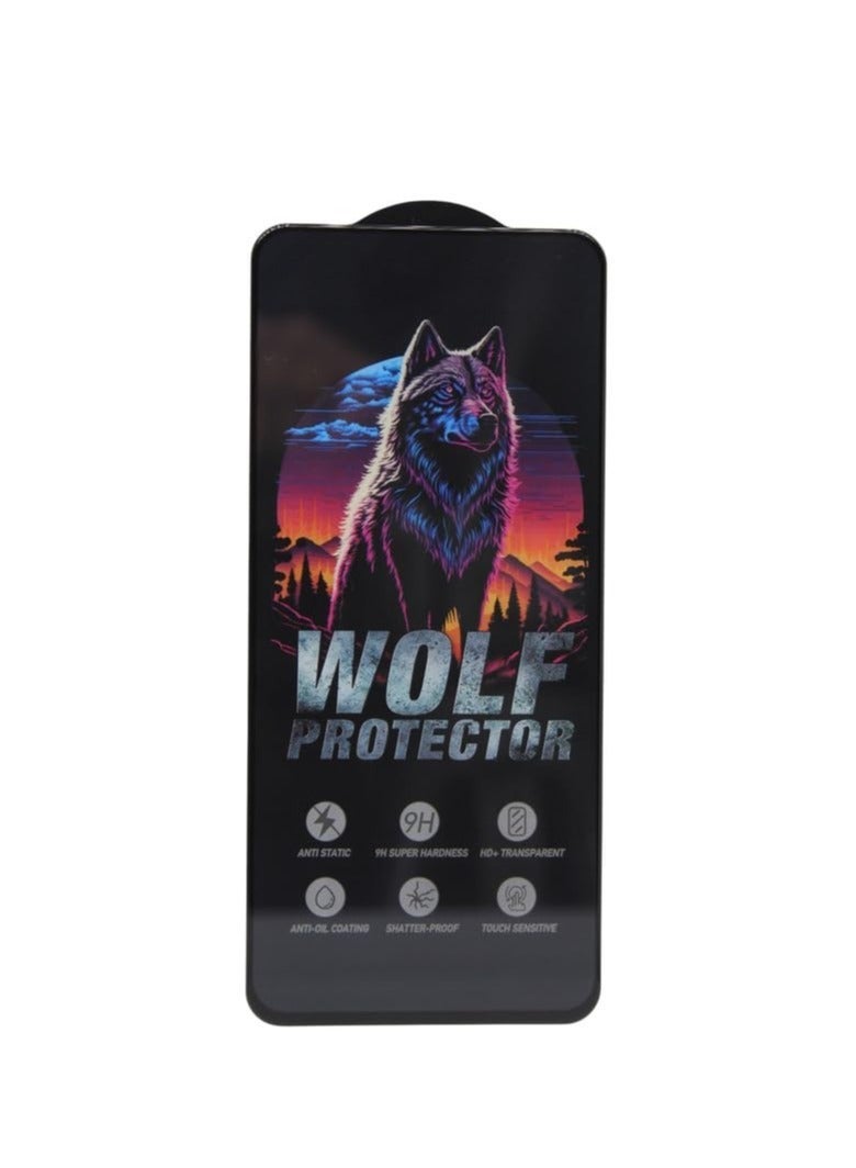 Wolf Protector Design Tempered Glass Screen Protector for Xiaomi Redmi Note 11S - Clear & Black - Image 1