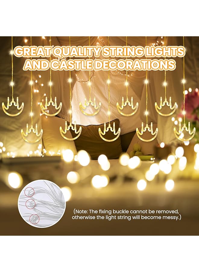 إيروريكس أضواء زينة رمضان، أضواء ستائر LED معلقة تعمل بمنفذ USB مع جهاز تحكم عن بعد لغرفة النوم والحفلات والعطلات، 8 أوضاع إضاءة - Image 5