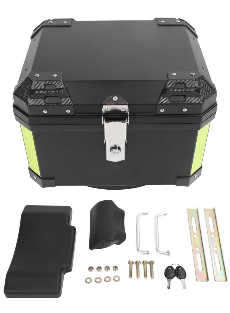 Generic Motorcycle Rear Box Universal Waterproof Large Capacity Motorcycle Tail Box with Soft Backrest Black  - Image 1