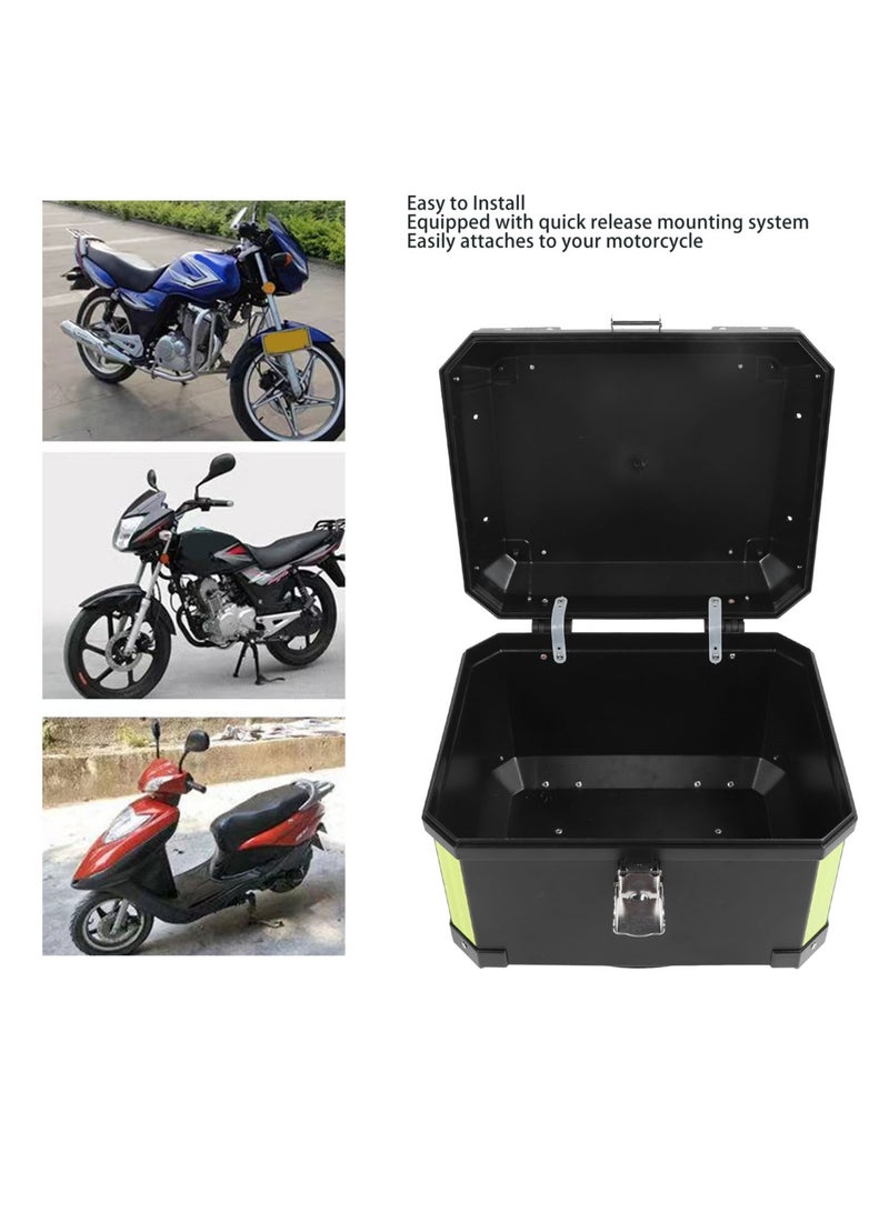 Generic Motorcycle Rear Box Universal Waterproof Large Capacity Motorcycle Tail Box with Soft Backrest Black  - Image 2