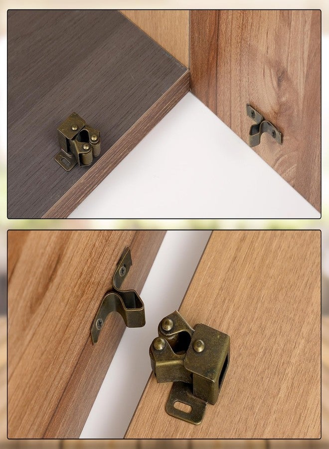 Bonuci 20 Pcs Cabinet Door Latch and Catch Hardware Double Roller Catch Cabinet Latches with Spear Strike for Closet Doors Kitchen (Cyan) - Image 5