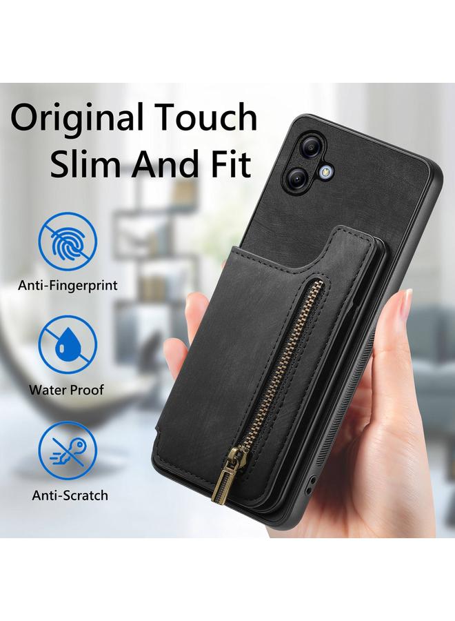 اس-توب جراب خلفي بسحاب من الجلد بتصميم كلاسيكي لهاتف Samsung Galaxy A04e - Image 5