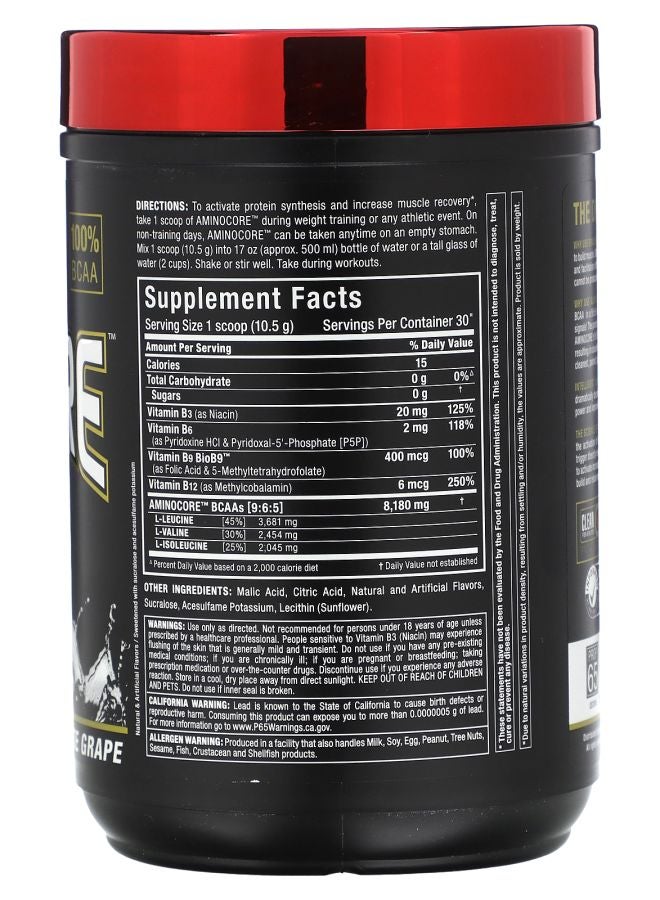Allmax AMINOCORE™ BCAA White Grape 0.69 lbs (315 g) - Image 2