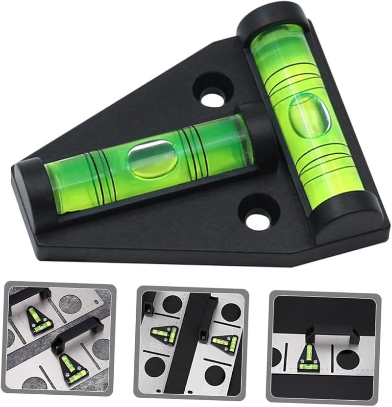 Operitacx 5 قطع مجموعة مستوى الفقاعة على شكل T أداة قياس دقيقة ثنائية الاتجاه للأثاث والعربات السكنية والمخيمات - Image 5