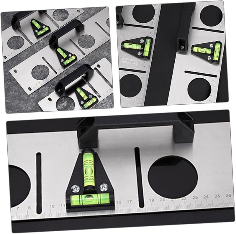 Operitacx 5 قطع مجموعة مستوى الفقاعة على شكل T أداة قياس دقيقة ثنائية الاتجاه للأثاث والعربات السكنية والمخيمات - Image 3