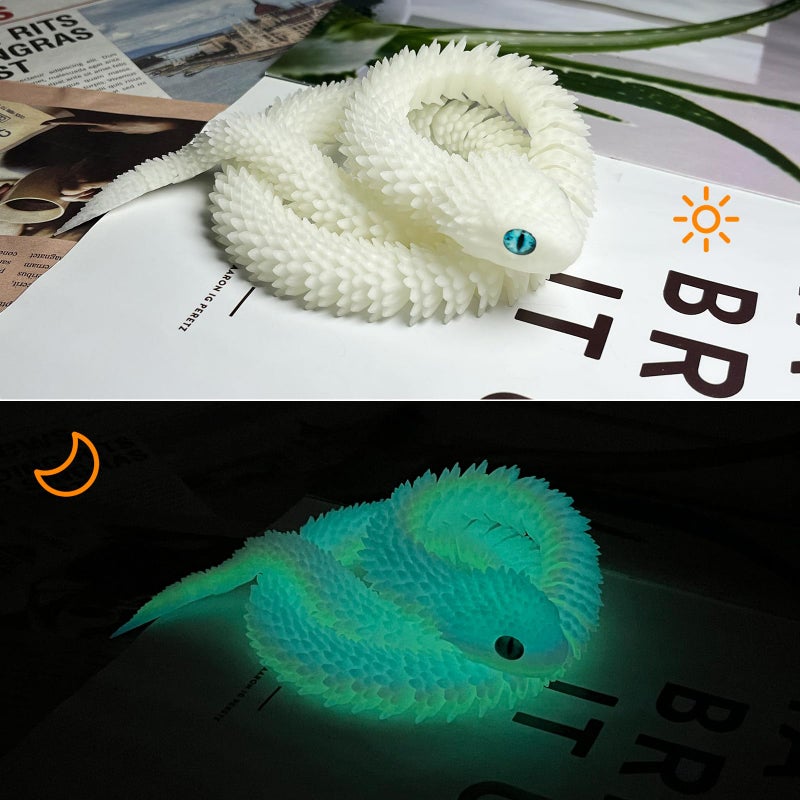 Lohoee 24in 3D Printed Snake Toys,3D Printed Animal, Glow in The Dark Flexible 3D Printed Snake, Fidget ADHD Snake Toys for Animal Collectors, Creative Funny Toy, Easter Basket Stuffers - Image 5
