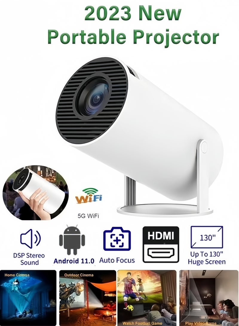 Portable Projector Pocket 5G WIFI Android11.0 Support 130 Inches Home Theater Full HD 1080P for Indoor Outdoor Home Birthday Gift Compatible with TV Stick/HDMI/USB/PS5/iOS/PS4  - Image 1