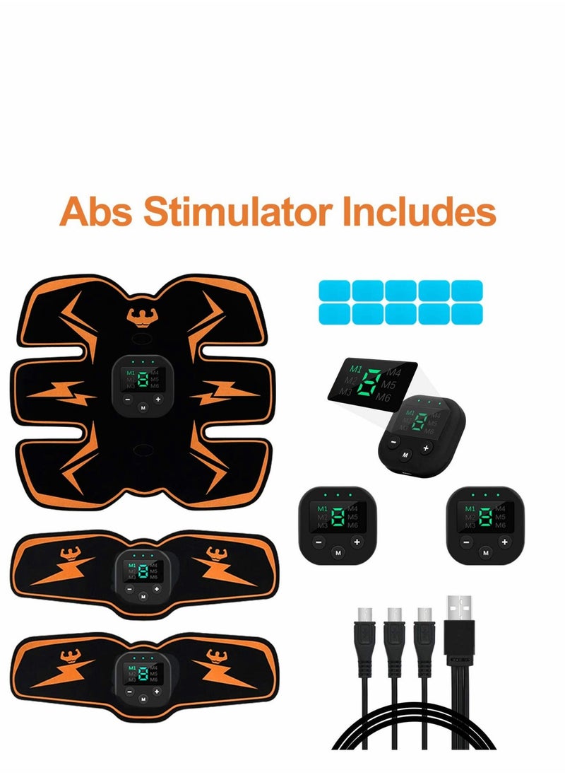 Excefore - Muscle Toner, Abdominal Toning Belt Fit for Body Arm - Abs Trainer Muscle Toner - EMS Muscle Stimulator - Electrical Muscle Stimulation Abs Stimulator at Home Office Gymnasium, 10 pcs Free Gel Pads - Image 1